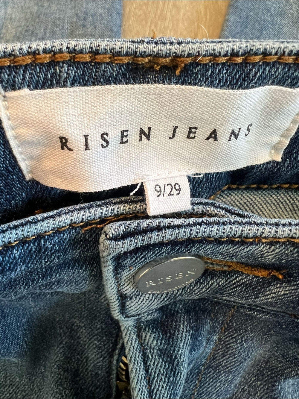 Risen Jeans High-Rise Two-Tone Blue Women's denim Jeans size 9/29 - Picture 8 of 13